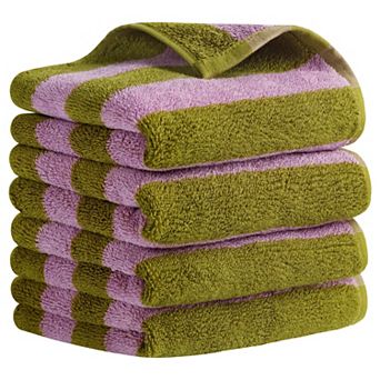 Striped Hand Towels Set, Absorbent Soft Towel for Kitchen Spa Workout 4 Pack