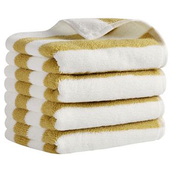 Striped Hand Towels Set, Absorbent Soft Towel for Kitchen Spa Workout 4 Pack