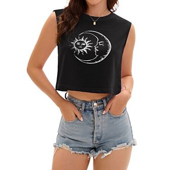 Crop Tops for Women Casual Loose Tank Top Crewneck Sleeveless Shirts Basic Tees