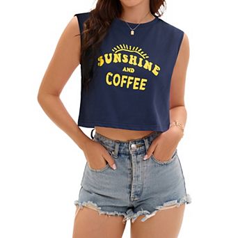 Crop Tops for Women Casual Loose Tank Top Crewneck Sleeveless Shirts Basic Tees