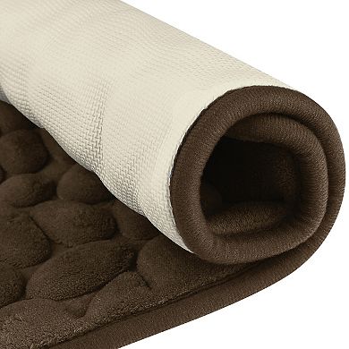 2Pcs Memory Foam Bathroom Rugs Non-Slip Bath Mat Water Absorbent Bath Carpet Rug 20" x 32"