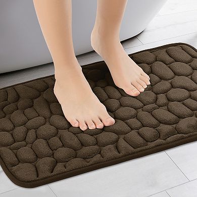 2Pcs Memory Foam Bathroom Rugs Non-Slip Bath Mat Water Absorbent Bath Carpet Rug 20" x 32"