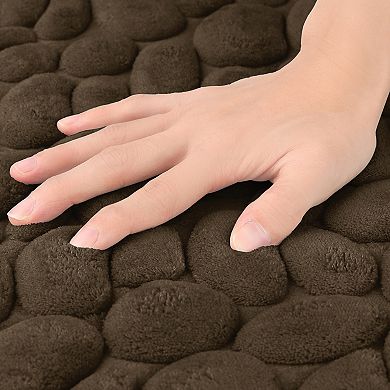 2Pcs Memory Foam Bathroom Rugs Non-Slip Bath Mat Water Absorbent Bath Carpet Rug 20" x 32"