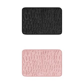 2 pc Memory Foam Bathroom Rugs Non-Slip Bath Mat Water Absorbent Bath Carpet Rug 20" x 32"