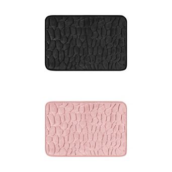 2 pc Memory Foam Bathroom Rugs Non-Slip Bath Mat Water Absorbent Bath Carpet Rug 20" x 32"