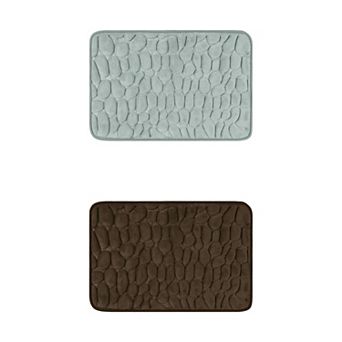 2 pc Memory Foam Bathroom Rugs Non-Slip Bath Mat Water Absorbent Bath Carpet Rug 20" x 32"
