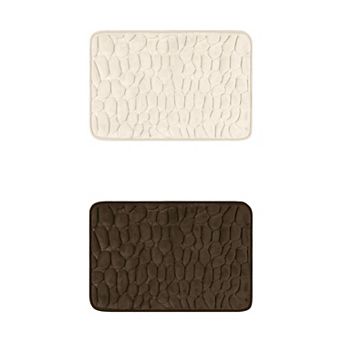 2 pc Memory Foam Bathroom Rugs Non-Slip Bath Mat Water Absorbent Bath Carpet Rug 20" x 32"