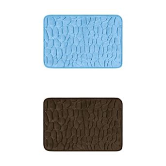 2 pc Memory Foam Bathroom Rugs Non-Slip Bath Mat Water Absorbent Bath Carpet Rug 20" x 32"