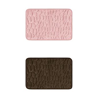 2 pc Memory Foam Bathroom Rugs Non-Slip Bath Mat Water Absorbent Bath Carpet Rug 20" x 32"