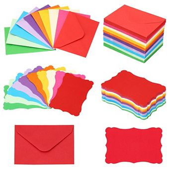 3.7"x2.4" Mini Envelopes with Blank Paper Business Cards, 200 Pack Small Index Flash Cards