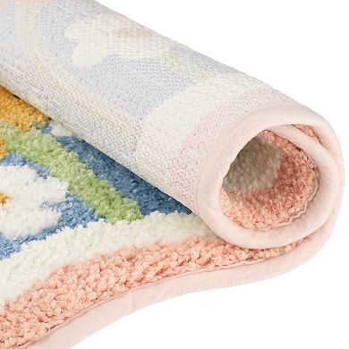2Pcs Bathroom Rugs Soft Plush Fluffy Bath Mats Non Slip Extra Thick Printing Bathroom Mat 16" x 24"