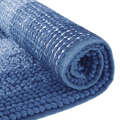 2Pcs Contrasting Color Bathroom Rugs, Plush Shaggy Bath Carpet for Bathroom Floor 20" x 32"