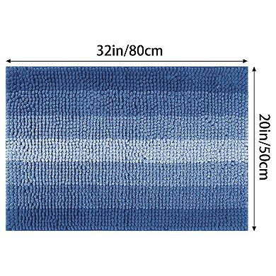 2Pcs Contrasting Color Bathroom Rugs, Plush Shaggy Bath Carpet for Bathroom Floor 20" x 32"