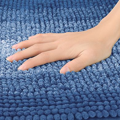 2Pcs Contrasting Color Bathroom Rugs, Plush Shaggy Bath Carpet for Bathroom Floor 20" x 32"
