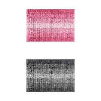 2 pc Contrasting Color Bathroom Rugs, Plush Shaggy Bath Carpet for Bathroom Floor 20" x 32"