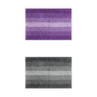 2 pc Contrasting Color Bathroom Rugs, Plush Shaggy Bath Carpet for Bathroom Floor 20" x 32"