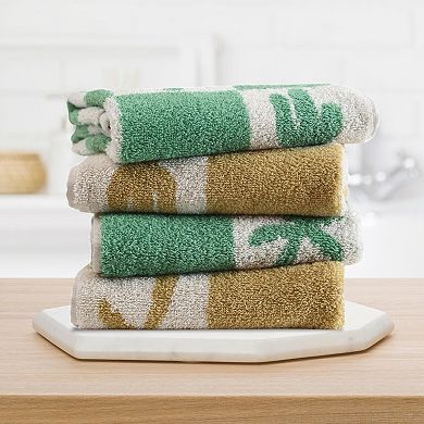 Color Block Plaid Cotton Hand Towels, Soft Absorbent Bathroom Towel 2 Pack