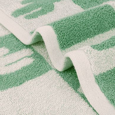 Color Block Plaid Cotton Hand Towels, Soft Absorbent Bathroom Towel 2 Pack