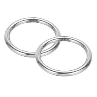 2.4" Metal O Rings, 2 pc O-Ring Heavy Smooth Round Rings for Macrame, DIY Craft, Keychain