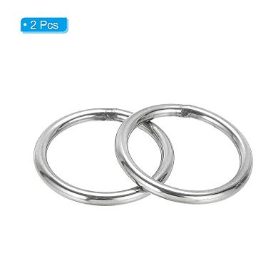 2.4" Metal O Rings, 2 Pcs O-Ring Heavy Smooth Round Rings for Macrame, DIY Craft, Keychain