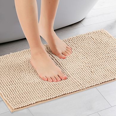 2Pcs Bathroom Rugs, Soft Plush & Fluffy Bath Mats Non Slip Extra Thick Bathroom Mat 20" x 32"