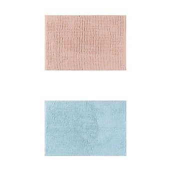 2 pc Bathroom Rugs, Soft Plush & Fluffy Bath Mats Non Slip Extra Thick Bathroom Mat 20" x 32"