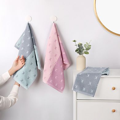 Letter Patterns Cotton Hand Towels, Comfortable Soft Absorbent, Daily Wash Essentials 2 Pack
