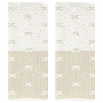 Letter Patterns Cotton Hand Towels, Comfortable Soft Absorbent, Daily Wash Essentials 2 Pack