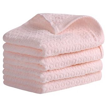 Solid Bathroom Hand Towels, 13" x 29" Cotton Hand Towel Set, Absorbent Soft Towels 4 Pack