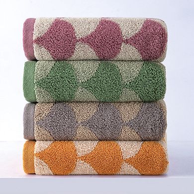 Cotton Hand Towels, Geometric Absorbent Soft Decorative Hand Towel 4 Pack