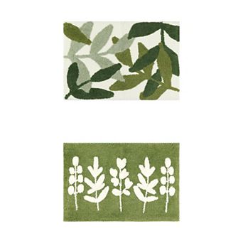 2 pc Bathroom Rugs Fluffy Bath Mats Non Slip Extra Thick Printing Bathroom Mat Quick Dry 18" x 26"