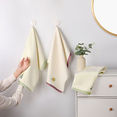 Cute Cartoon Pattern Decorative Hand Towel Set, 14" x 30" Soft Towels 4 Pack