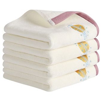 Cute Cartoon Pattern Decorative Hand Towel Set, 14" x 30" Soft Towels 4 Pack