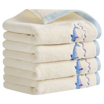 Cute Cartoon Pattern Decorative Hand Towel Set, 14" x 30" Soft Towels 4 Pack