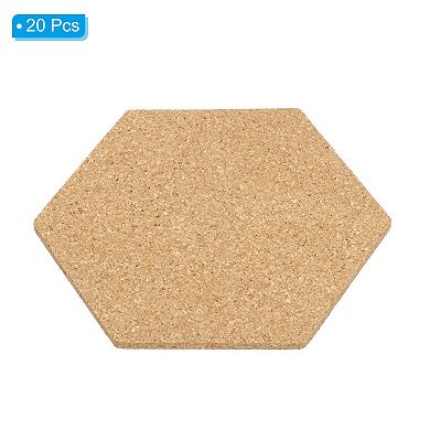Cork Board Tiles, 20 Pack Self Adhesive Hexagon Bulletin Board Display Corkboard for Floor Wall