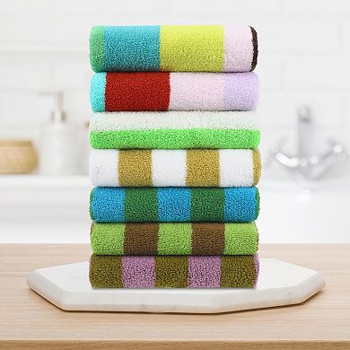 Striped Hand Towels Set, Absorbent Soft Towel for Kitchen Spa Workout 2 Pack