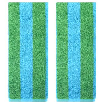 Striped Hand Towels Set, Absorbent Soft Towel for Kitchen Spa Workout 2 Pack