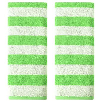 Striped Hand Towels Set, Absorbent Soft Towel for Kitchen Spa Workout 2 Pack