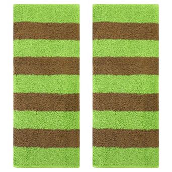 Striped Hand Towels Set, Absorbent Soft Towel for Kitchen Spa Workout 2 Pack