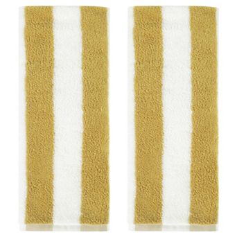 Striped Hand Towels Set, Absorbent Soft Towel for Kitchen Spa Workout 2 Pack
