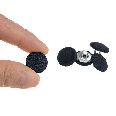 20pcs 24L Fabric Cloth Covered Button 15mm Metal Shank Round Sewing Buttons