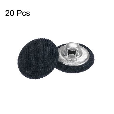 20pcs 24L Fabric Cloth Covered Button 15mm Metal Shank Round Sewing Buttons