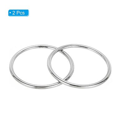 3" Metal O Rings, 2 Pcs O-Ring Heavy Smooth Round Rings for Macrame, DIY Craft, Keychain, Dog Leash