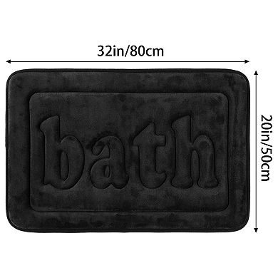2Pcs Memory Foam Bathroom Rugs, Non Skid Bottom Bath Mat Water Absorbent Bath Carpet Rug 20" x 32"
