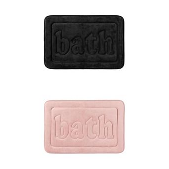 2 pc Memory Foam Bathroom Rugs, Non Skid Bottom Bath Mat Water Absorbent Bath Carpet Rug 20" x 32"