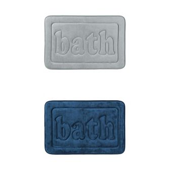 2 pc Memory Foam Bathroom Rugs, Non Skid Bottom Bath Mat Water Absorbent Bath Carpet Rug 20" x 32"