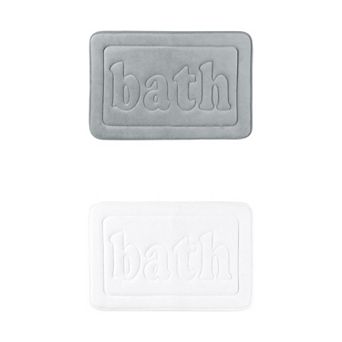 2 pc Memory Foam Bathroom Rugs, Non Skid Bottom Bath Mat Water Absorbent Bath Carpet Rug 20" x 32"