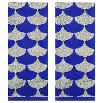 Cotton Hand Towels, Geometric Absorbent Soft Decorative Hand Towel 2 Pack