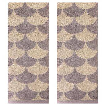 Cotton Hand Towels, Geometric Absorbent Soft Decorative Hand Towel 2 Pack
