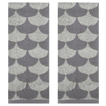 Cotton Hand Towels, Geometric Absorbent Soft Decorative Hand Towel 2 Pack